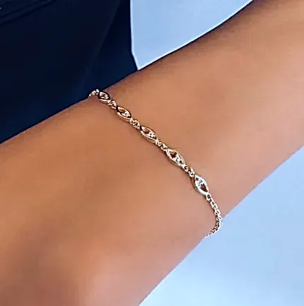 Sarı Altın Sade Göz Bileklik