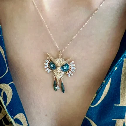 Rose Altın Baykuş Kolye