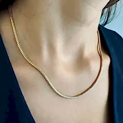 Sarı Altın Yılan Zincir Kolye